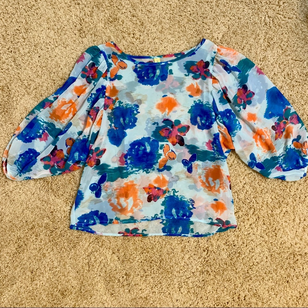3/4 sleeve length boutique blouse